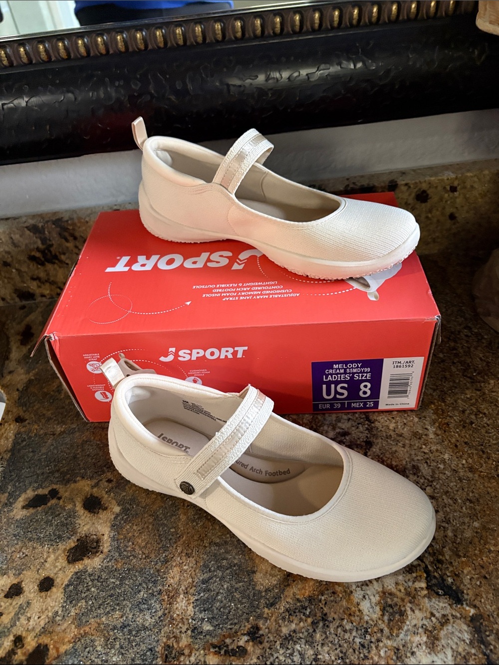 Sporto Cream Mary Jane Kids Comfort Shoes